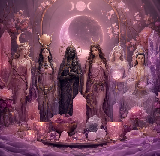 Le pack soin Sacrée « avec Hécate , Isis, Vierge Noire , Artemis , Sélené, Kuan Yin »